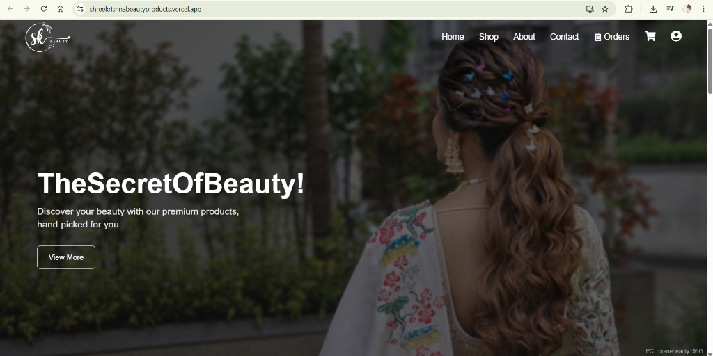 Shree Krishna Beauty Products Website Preview
